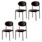 Glam Style Kitchen Dining Chair Metal Dining Armless Side Chairs Black-Brown 4 Piece Set Clearhalo ' kitchen&dining_furn' 'Dining Chairs' 'Dining Tables & Seating' 'dining_chair' 'furn' 'furn_dining_chair' 'Furniture' 'furniture_dining_chair' 'Kitchen & Dining Furniture' 'kitchen' 4160445