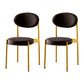 Glam Style Kitchen Dining Chair Metal Dining Armless Side Chairs Gold-Brown 2 Piece Set Clearhalo ' kitchen&dining_furn' 'Dining Chairs' 'Dining Tables & Seating' 'dining_chair' 'furn' 'furn_dining_chair' 'Furniture' 'furniture_dining_chair' 'Kitchen & Dining Furniture' 'kitchen' 4160451