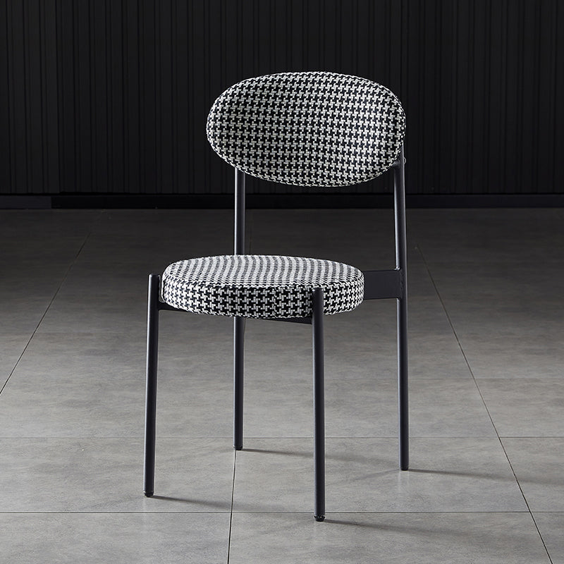 Glam Style Kitchen Dining Chair Metal Dining Armless Side Chairs Black 1 Piece Clearhalo ' kitchen&dining_furn' 'Dining Chairs' 'Dining Tables & Seating' 'dining_chair' 'furn' 'furn_dining_chair' 'Furniture' 'furniture_dining_chair' 'Kitchen & Dining Furniture' 'kitchen' 4160453