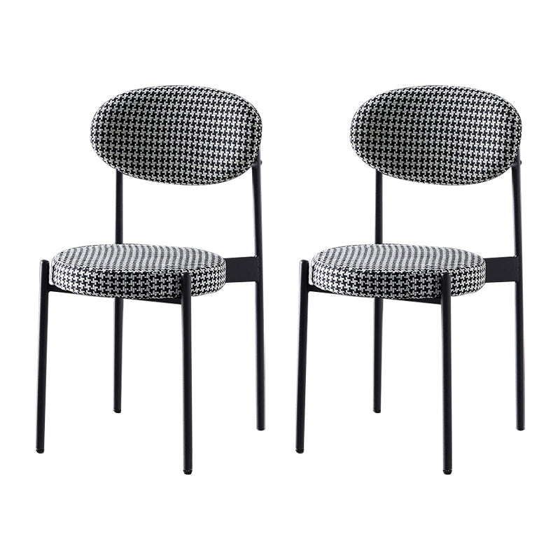 Glam Style Kitchen Dining Chair Metal Dining Armless Side Chairs Black 2 Piece Set Clearhalo ' kitchen&dining_furn' 'Dining Chairs' 'Dining Tables & Seating' 'dining_chair' 'furn' 'furn_dining_chair' 'Furniture' 'furniture_dining_chair' 'Kitchen & Dining Furniture' 'kitchen' 4160454