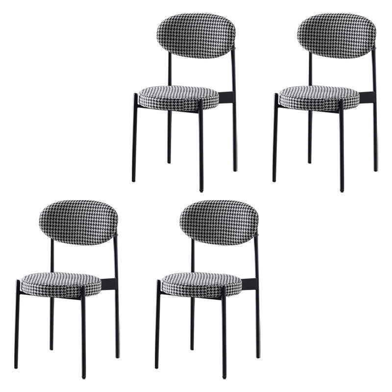 Glam Style Kitchen Dining Chair Metal Dining Armless Side Chairs Black 4 Piece Set Clearhalo ' kitchen&dining_furn' 'Dining Chairs' 'Dining Tables & Seating' 'dining_chair' 'furn' 'furn_dining_chair' 'Furniture' 'furniture_dining_chair' 'Kitchen & Dining Furniture' 'kitchen' 4160455