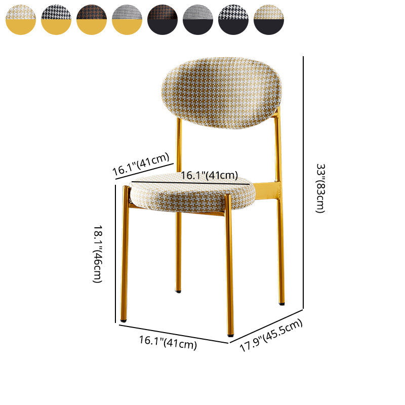 Glam Style Kitchen Dining Chair Metal Dining Armless Side Chairs Clearhalo ' kitchen&dining_furn' 'Dining Chairs' 'Dining Tables & Seating' 'dining_chair' 'furn' 'furn_dining_chair' 'Furniture' 'furniture_dining_chair' 'Kitchen & Dining Furniture' 'kitchen' 4160459