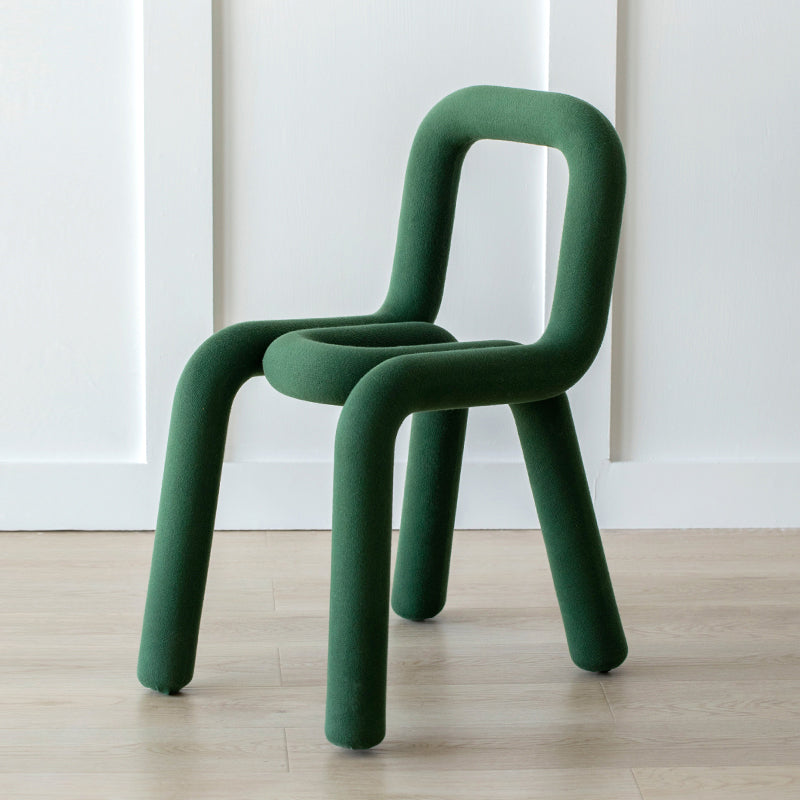 Contemporary Style Dining Room Chair Dining Armless Chair with Metal Legs Blackish Green 1 Piece Clearhalo ' kitchen&dining_furn' 'Dining Chairs' 'Dining Tables & Seating' 'dining_chair' 'furn' 'furn_dining_chair' 'Furniture' 'furniture_dining_chair' 'Kitchen & Dining Furniture' 'kitchen' 4160461