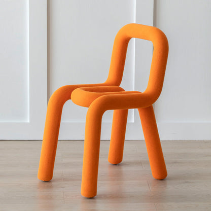 Contemporary Style Dining Room Chair Dining Armless Chair with Metal Legs Orange 1 Piece Clearhalo ' kitchen&dining_furn' 'Dining Chairs' 'Dining Tables & Seating' 'dining_chair' 'furn' 'furn_dining_chair' 'Furniture' 'furniture_dining_chair' 'Kitchen & Dining Furniture' 'kitchen' 4160462