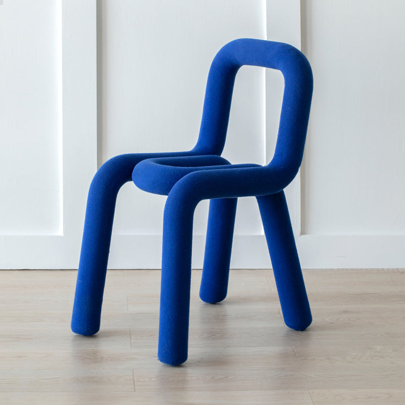 Contemporary Style Dining Room Chair Dining Armless Chair with Metal Legs Blue 1 Piece Clearhalo ' kitchen&dining_furn' 'Dining Chairs' 'Dining Tables & Seating' 'dining_chair' 'furn' 'furn_dining_chair' 'Furniture' 'furniture_dining_chair' 'Kitchen & Dining Furniture' 'kitchen' 4160464