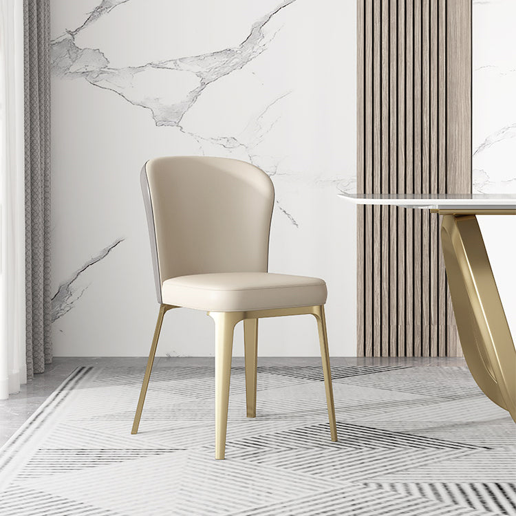 Glam Style Kitchen Dining Chair Metal Dining Armless Side Chair Clearhalo ' kitchen&dining_furn' 'Dining Chairs' 'Dining Tables & Seating' 'dining_chair' 'furn' 'furn_dining_chair' 'Furniture' 'furniture_dining_chair' 'Kitchen & Dining Furniture' 'kitchen' 4160489