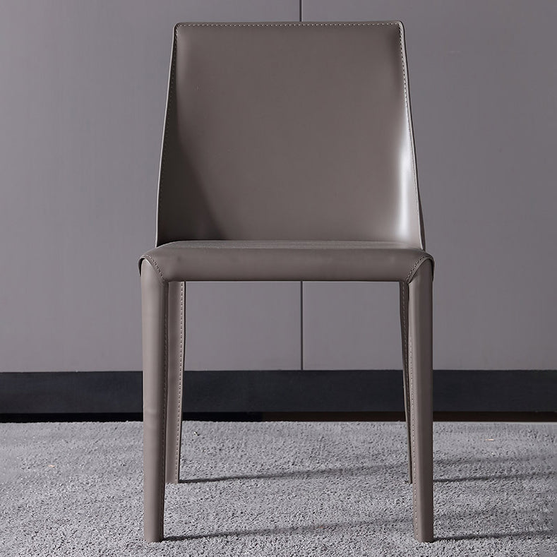 Contemporary Solid Back Dining Side Chairs Leather Dining Chairs for Kitchen (Set of 2) Clearhalo ' kitchen&dining_furn' 'Dining Chairs' 'Dining Tables & Seating' 'dining_chair' 'furn' 'furn_dining_chair' 'Furniture' 'furniture_dining_chair' 'Kitchen & Dining Furniture' 'kitchen' 4160500