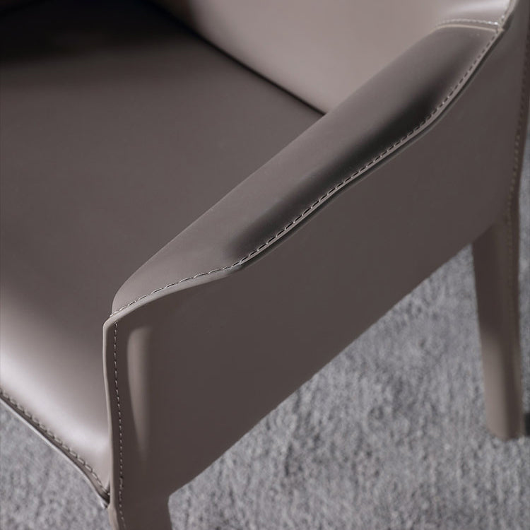 Contemporary Solid Back Dining Side Chairs Leather Dining Chairs for Kitchen (Set of 2) Clearhalo ' kitchen&dining_furn' 'Dining Chairs' 'Dining Tables & Seating' 'dining_chair' 'furn' 'furn_dining_chair' 'Furniture' 'furniture_dining_chair' 'Kitchen & Dining Furniture' 'kitchen' 4160505