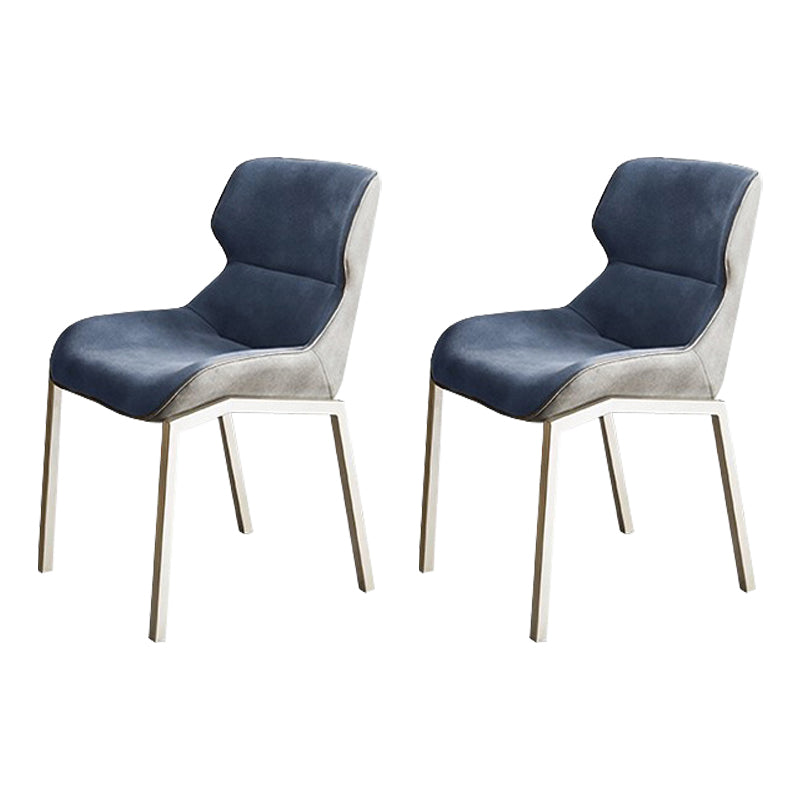 Contemporary Style Wingback Parsons Arm Chair Leather Dining Chairs for Home Use Peacock Blue 2 Piece Set Clearhalo ' kitchen&dining_furn' 'Dining Chairs' 'Dining Tables & Seating' 'dining_chair' 'furn' 'furn_dining_chair' 'Furniture' 'furniture_dining_chair' 'Kitchen & Dining Furniture' 'kitchen' 4160513