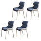 Contemporary Style Wingback Parsons Arm Chair Leather Dining Chairs for Home Use Peacock Blue 4 Piece Set Clearhalo ' kitchen&dining_furn' 'Dining Chairs' 'Dining Tables & Seating' 'dining_chair' 'furn' 'furn_dining_chair' 'Furniture' 'furniture_dining_chair' 'Kitchen & Dining Furniture' 'kitchen' 4160514