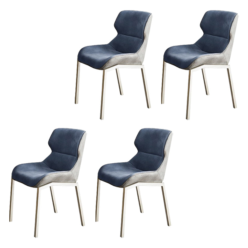 Contemporary Style Wingback Parsons Arm Chair Leather Dining Chairs for Home Use Peacock Blue 4 Piece Set Clearhalo ' kitchen&dining_furn' 'Dining Chairs' 'Dining Tables & Seating' 'dining_chair' 'furn' 'furn_dining_chair' 'Furniture' 'furniture_dining_chair' 'Kitchen & Dining Furniture' 'kitchen' 4160514