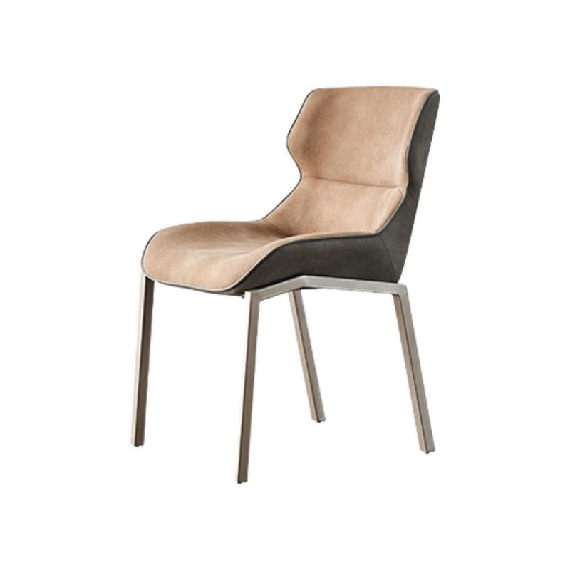 Contemporary Style Wingback Parsons Arm Chair Leather Dining Chairs for Home Use Camel 1 Piece Clearhalo ' kitchen&dining_furn' 'Dining Chairs' 'Dining Tables & Seating' 'dining_chair' 'furn' 'furn_dining_chair' 'Furniture' 'furniture_dining_chair' 'Kitchen & Dining Furniture' 'kitchen' 4160516