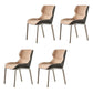 Contemporary Style Wingback Parsons Arm Chair Leather Dining Chairs for Home Use Camel 4 Piece Set Clearhalo ' kitchen&dining_furn' 'Dining Chairs' 'Dining Tables & Seating' 'dining_chair' 'furn' 'furn_dining_chair' 'Furniture' 'furniture_dining_chair' 'Kitchen & Dining Furniture' 'kitchen' 4160520