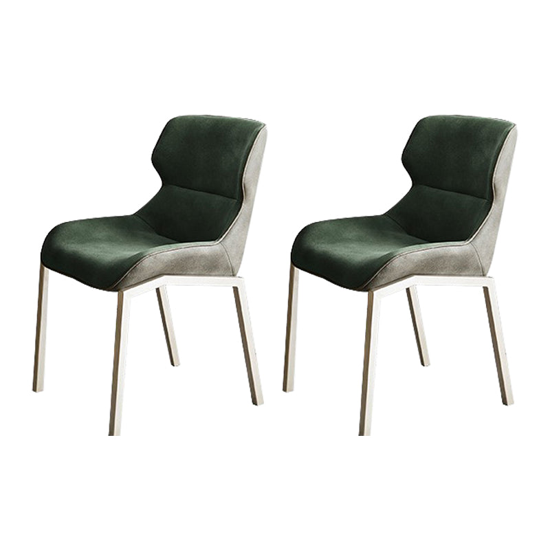 Contemporary Style Wingback Parsons Arm Chair Leather Dining Chairs for Home Use Green 2 Piece Set Clearhalo ' kitchen&dining_furn' 'Dining Chairs' 'Dining Tables & Seating' 'dining_chair' 'furn' 'furn_dining_chair' 'Furniture' 'furniture_dining_chair' 'Kitchen & Dining Furniture' 'kitchen' 4160525