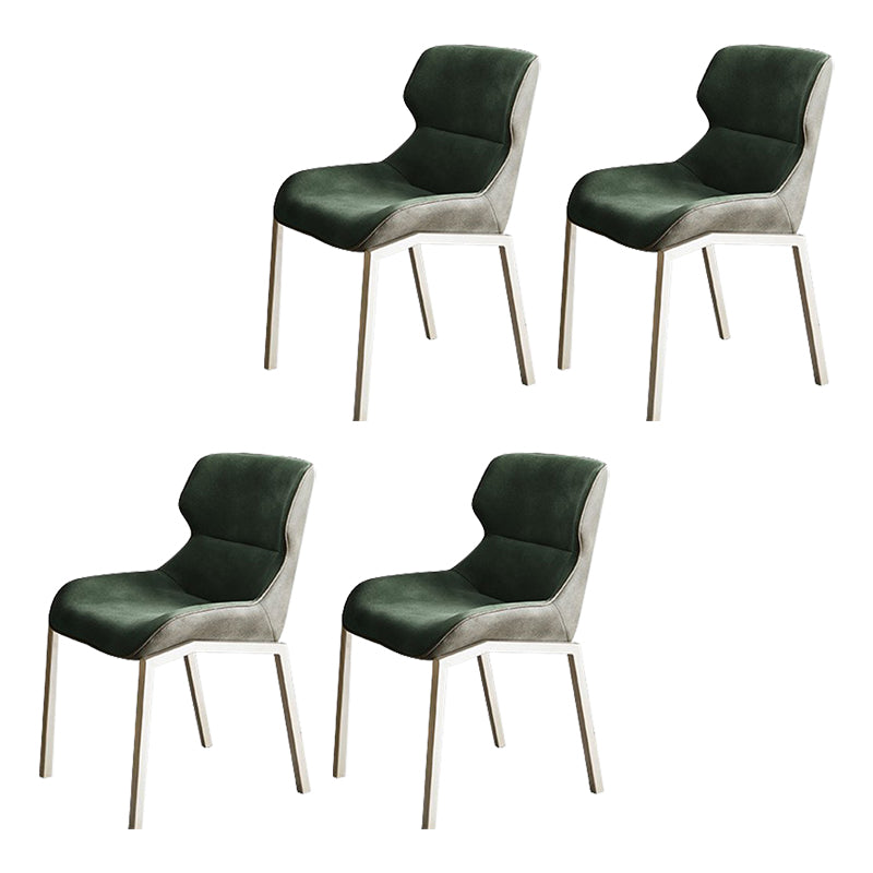 Contemporary Style Wingback Parsons Arm Chair Leather Dining Chairs for Home Use Green 4 Piece Set Clearhalo ' kitchen&dining_furn' 'Dining Chairs' 'Dining Tables & Seating' 'dining_chair' 'furn' 'furn_dining_chair' 'Furniture' 'furniture_dining_chair' 'Kitchen & Dining Furniture' 'kitchen' 4160526