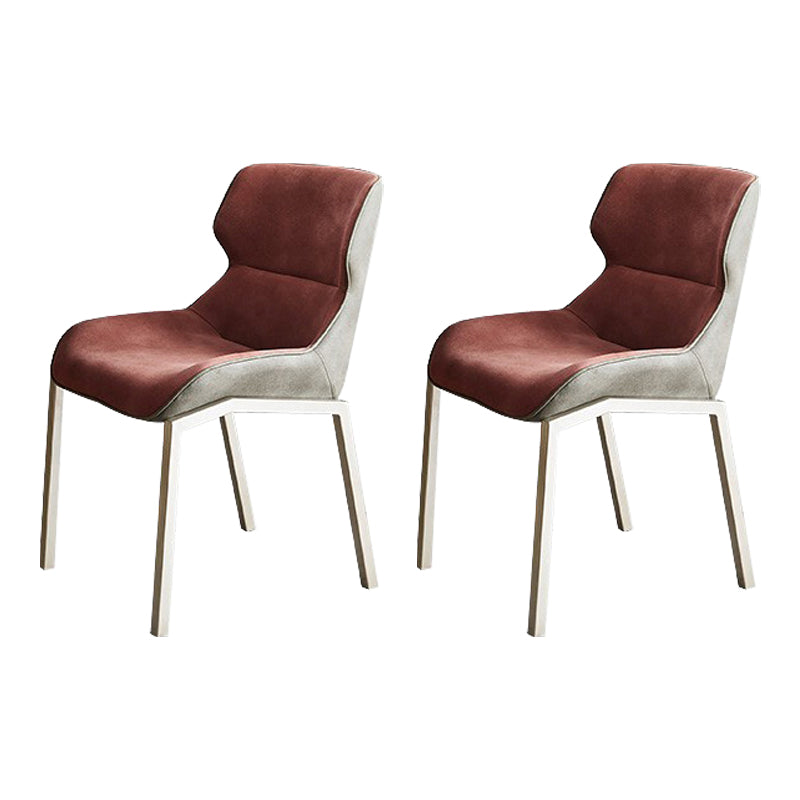 Contemporary Style Wingback Parsons Arm Chair Leather Dining Chairs for Home Use Red 2 Piece Set Clearhalo ' kitchen&dining_furn' 'Dining Chairs' 'Dining Tables & Seating' 'dining_chair' 'furn' 'furn_dining_chair' 'Furniture' 'furniture_dining_chair' 'Kitchen & Dining Furniture' 'kitchen' 4160531