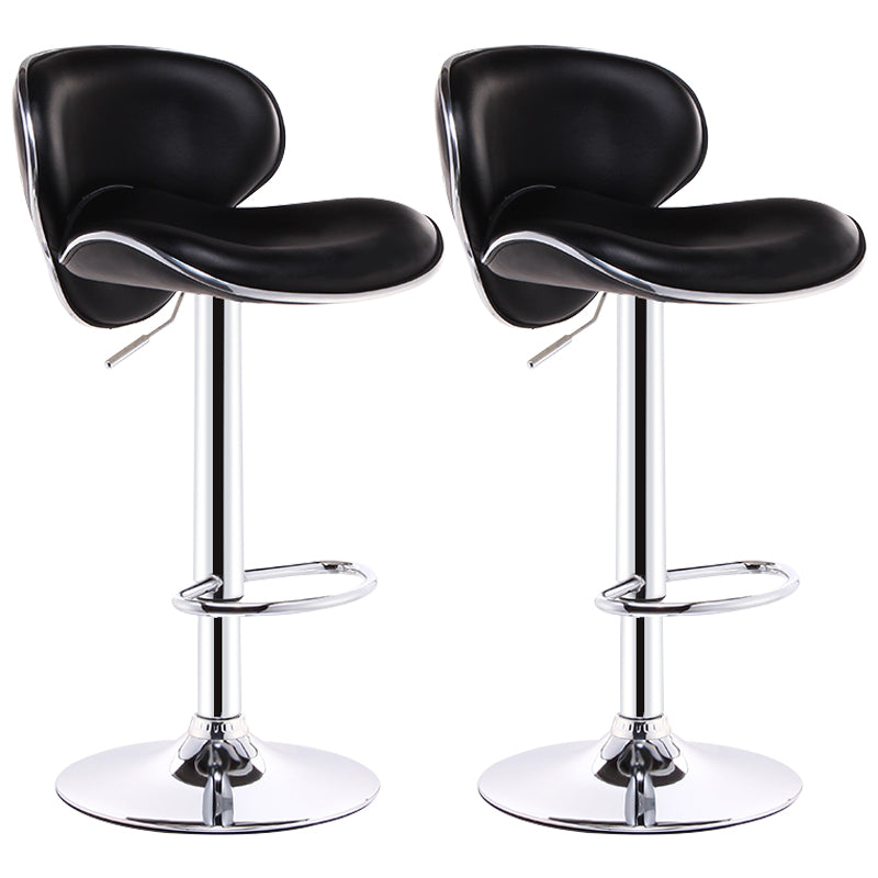 Lift and Rotate Height Stool Modern Indoor Leather Bar Stool Black Set of 2 Clearhalo 'Bar Furniture' 'Bar Stools' 'bar_stools' 'furniture_bar_stools' 'Kitchen & Dining Furniture' 'kitchen&dining_furn' 'kitchen' 'kitchen_furn' Furniture' 4182109