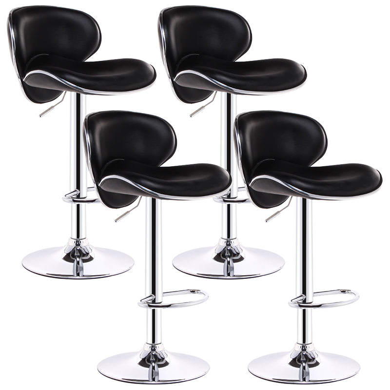 Lift and Rotate Height Stool Modern Indoor Leather Bar Stool Black Set of 4 Clearhalo 'Bar Furniture' 'Bar Stools' 'bar_stools' 'furniture_bar_stools' 'Kitchen & Dining Furniture' 'kitchen&dining_furn' 'kitchen' 'kitchen_furn' Furniture' 4182112