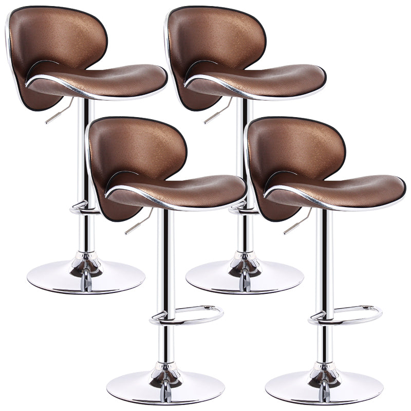 Lift and Rotate Height Stool Modern Indoor Leather Bar Stool Coffee Set of 4 Clearhalo 'Bar Furniture' 'Bar Stools' 'bar_stools' 'furniture_bar_stools' 'Kitchen & Dining Furniture' 'kitchen&dining_furn' 'kitchen' 'kitchen_furn' Furniture' 4182117