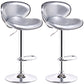 Lift and Rotate Height Stool Modern Indoor Leather Bar Stool Silver Gray Set of 2 Clearhalo 'Bar Furniture' 'Bar Stools' 'bar_stools' 'furniture_bar_stools' 'Kitchen & Dining Furniture' 'kitchen&dining_furn' 'kitchen' 'kitchen_furn' Furniture' 4182121
