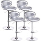 Lift and Rotate Height Stool Modern Indoor Leather Bar Stool Silver Gray Set of 4 Clearhalo 'Bar Furniture' 'Bar Stools' 'bar_stools' 'furniture_bar_stools' 'Kitchen & Dining Furniture' 'kitchen&dining_furn' 'kitchen' 'kitchen_furn' Furniture' 4182124