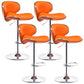 Lift and Rotate Height Stool Modern Indoor Leather Bar Stool Orange Set of 4 Clearhalo 'Bar Furniture' 'Bar Stools' 'bar_stools' 'furniture_bar_stools' 'Kitchen & Dining Furniture' 'kitchen&dining_furn' 'kitchen' 'kitchen_furn' Furniture' 4182127