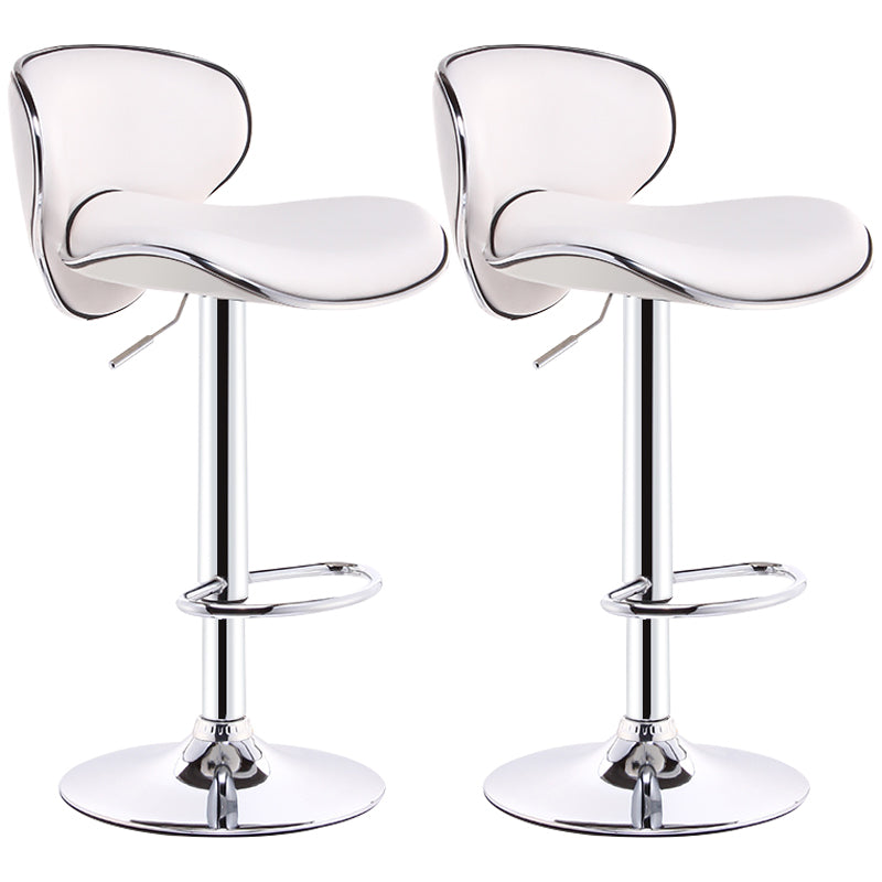Lift and Rotate Height Stool Modern Indoor Leather Bar Stool White Set of 2 Clearhalo 'Bar Furniture' 'Bar Stools' 'bar_stools' 'furniture_bar_stools' 'Kitchen & Dining Furniture' 'kitchen&dining_furn' 'kitchen' 'kitchen_furn' Furniture' 4182129