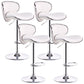 Lift and Rotate Height Stool Modern Indoor Leather Bar Stool White Set of 4 Clearhalo 'Bar Furniture' 'Bar Stools' 'bar_stools' 'furniture_bar_stools' 'Kitchen & Dining Furniture' 'kitchen&dining_furn' 'kitchen' 'kitchen_furn' Furniture' 4182130