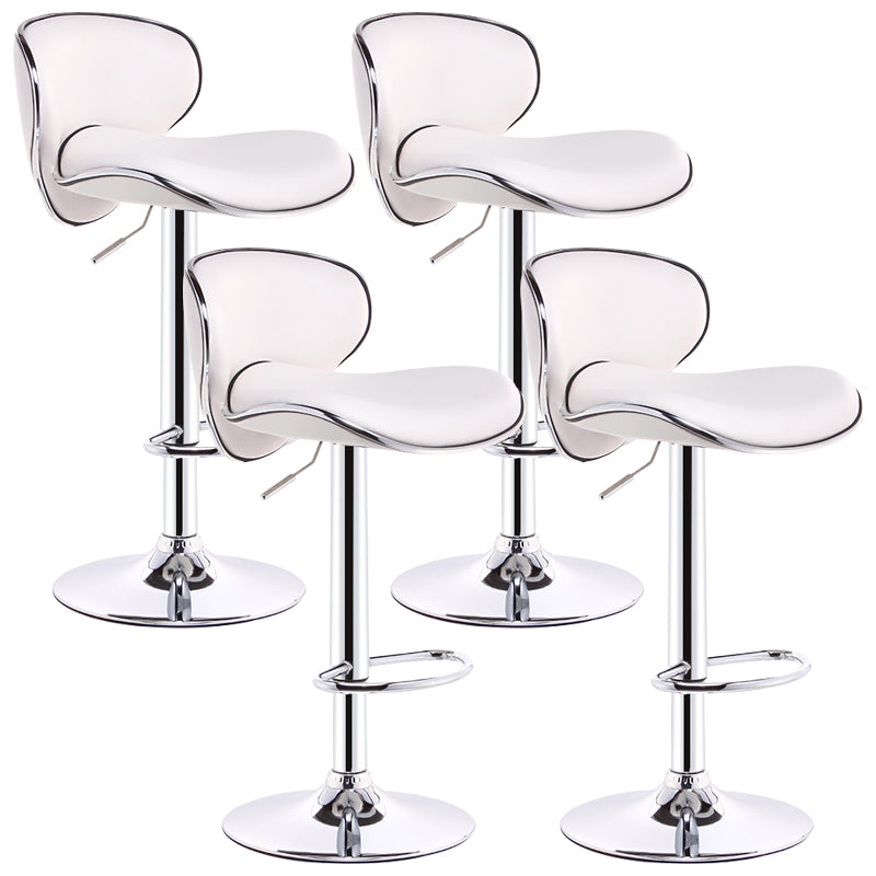 Lift and Rotate Height Stool Modern Indoor Leather Bar Stool White Set of 4 Clearhalo 'Bar Furniture' 'Bar Stools' 'bar_stools' 'furniture_bar_stools' 'Kitchen & Dining Furniture' 'kitchen&dining_furn' 'kitchen' 'kitchen_furn' Furniture' 4182130
