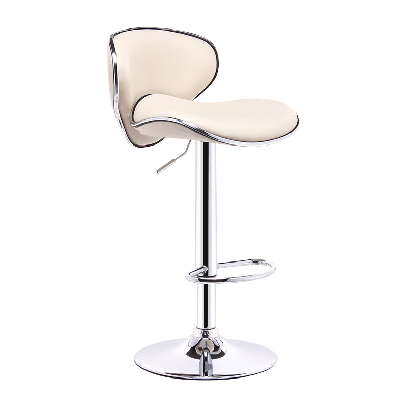 Lift and Rotate Height Stool Modern Indoor Leather Bar Stool Beige 1 Piece Clearhalo 'Bar Furniture' 'Bar Stools' 'bar_stools' 'furniture_bar_stools' 'Kitchen & Dining Furniture' 'kitchen&dining_furn' 'kitchen' 'kitchen_furn' Furniture' 4182131