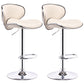 Lift and Rotate Height Stool Modern Indoor Leather Bar Stool Beige Set of 2 Clearhalo 'Bar Furniture' 'Bar Stools' 'bar_stools' 'furniture_bar_stools' 'Kitchen & Dining Furniture' 'kitchen&dining_furn' 'kitchen' 'kitchen_furn' Furniture' 4182132
