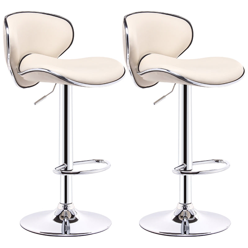 Lift and Rotate Height Stool Modern Indoor Leather Bar Stool Beige Set of 2 Clearhalo 'Bar Furniture' 'Bar Stools' 'bar_stools' 'furniture_bar_stools' 'Kitchen & Dining Furniture' 'kitchen&dining_furn' 'kitchen' 'kitchen_furn' Furniture' 4182132