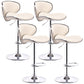 Lift and Rotate Height Stool Modern Indoor Leather Bar Stool Beige Set of 4 Clearhalo 'Bar Furniture' 'Bar Stools' 'bar_stools' 'furniture_bar_stools' 'Kitchen & Dining Furniture' 'kitchen&dining_furn' 'kitchen' 'kitchen_furn' Furniture' 4182133