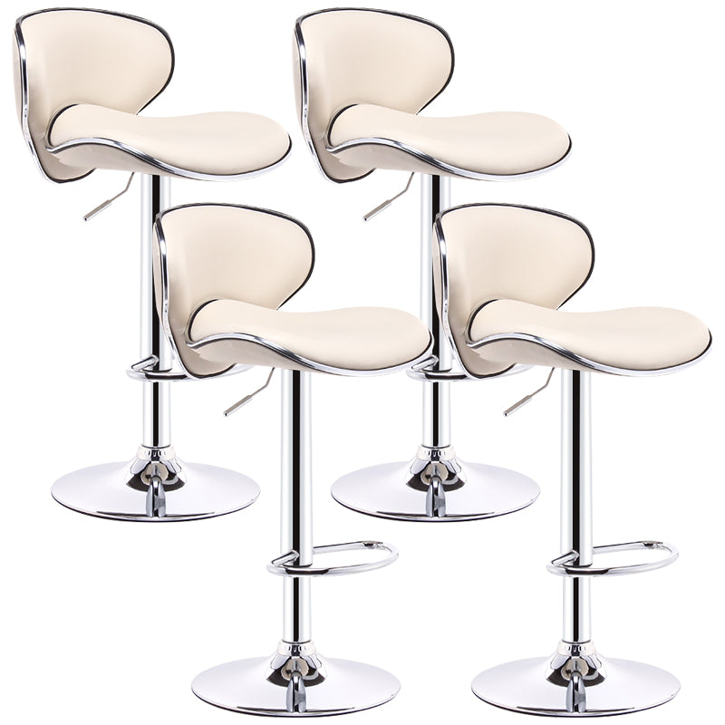 Lift and Rotate Height Stool Modern Indoor Leather Bar Stool Beige Set of 4 Clearhalo 'Bar Furniture' 'Bar Stools' 'bar_stools' 'furniture_bar_stools' 'Kitchen & Dining Furniture' 'kitchen&dining_furn' 'kitchen' 'kitchen_furn' Furniture' 4182133