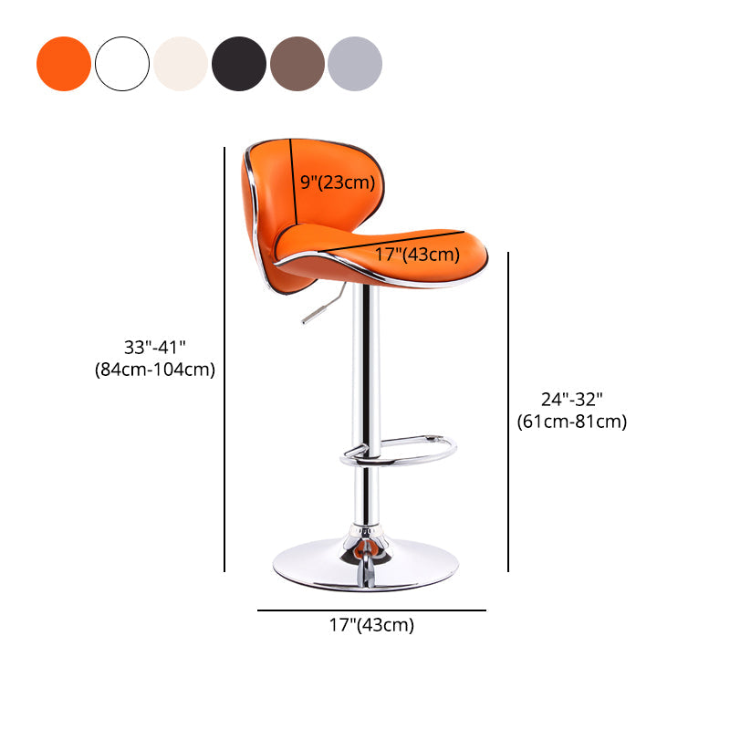 Lift and Rotate Height Stool Modern Indoor Leather Bar Stool Clearhalo 'Bar Furniture' 'Bar Stools' 'bar_stools' 'furniture_bar_stools' 'Kitchen & Dining Furniture' 'kitchen&dining_furn' 'kitchen' 'kitchen_furn' Furniture' 4182134