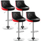 Indoor Rotating Lifting Barstool Nordic Leather Cushion Bar Stool Black-Red Set of 4 Clearhalo 'Bar Furniture' 'Bar Stools' 'bar_stools' 'furniture_bar_stools' 'Kitchen & Dining Furniture' 'kitchen&dining_furn' 'kitchen' 'kitchen_furn' Furniture' 4182139