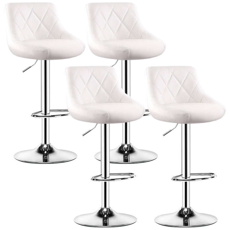 Indoor Rotating Lifting Barstool Nordic Leather Cushion Bar Stool White Set of 4 Clearhalo 'Bar Furniture' 'Bar Stools' 'bar_stools' 'furniture_bar_stools' 'Kitchen & Dining Furniture' 'kitchen&dining_furn' 'kitchen' 'kitchen_furn' Furniture' 4182146