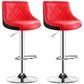Indoor Rotating Lifting Barstool Nordic Leather Cushion Bar Stool Red Set of 2 Clearhalo 'Bar Furniture' 'Bar Stools' 'bar_stools' 'furniture_bar_stools' 'Kitchen & Dining Furniture' 'kitchen&dining_furn' 'kitchen' 'kitchen_furn' Furniture' 4182149