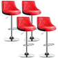 Indoor Rotating Lifting Barstool Nordic Leather Cushion Bar Stool Red Set of 4 Clearhalo 'Bar Furniture' 'Bar Stools' 'bar_stools' 'furniture_bar_stools' 'Kitchen & Dining Furniture' 'kitchen&dining_furn' 'kitchen' 'kitchen_furn' Furniture' 4182151