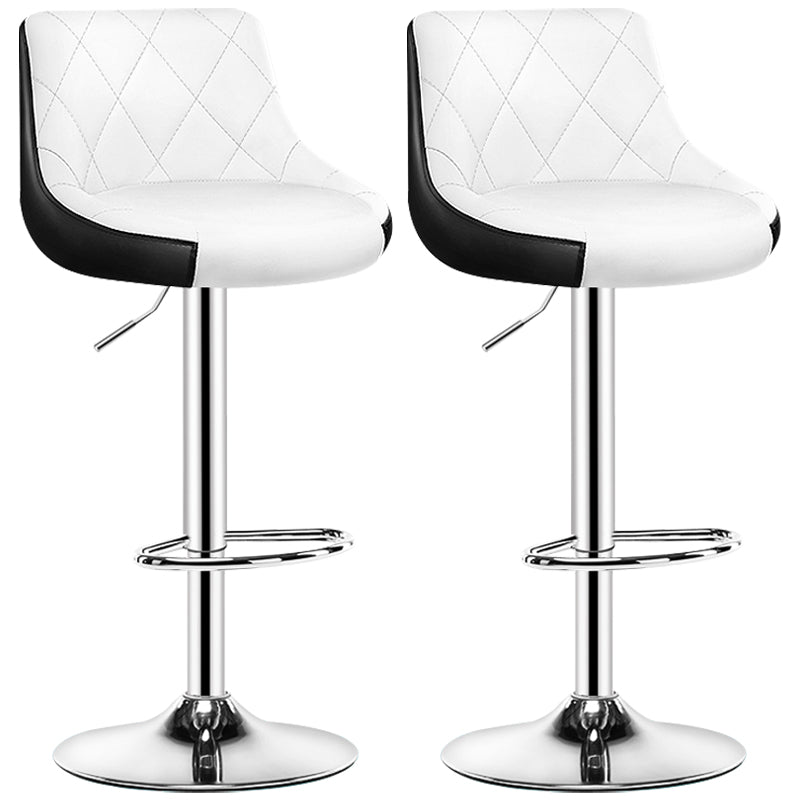 Indoor Rotating Lifting Barstool Nordic Leather Cushion Bar Stool Black Outer & White Inner Set of 2 Clearhalo 'Bar Furniture' 'Bar Stools' 'bar_stools' 'furniture_bar_stools' 'Kitchen & Dining Furniture' 'kitchen&dining_furn' 'kitchen' 'kitchen_furn' Furniture' 4182154