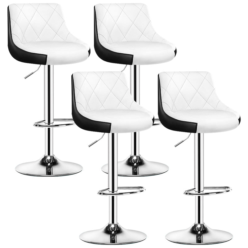 Indoor Rotating Lifting Barstool Nordic Leather Cushion Bar Stool Black Outer & White Inner Set of 4 Clearhalo 'Bar Furniture' 'Bar Stools' 'bar_stools' 'furniture_bar_stools' 'Kitchen & Dining Furniture' 'kitchen&dining_furn' 'kitchen' 'kitchen_furn' Furniture' 4182155