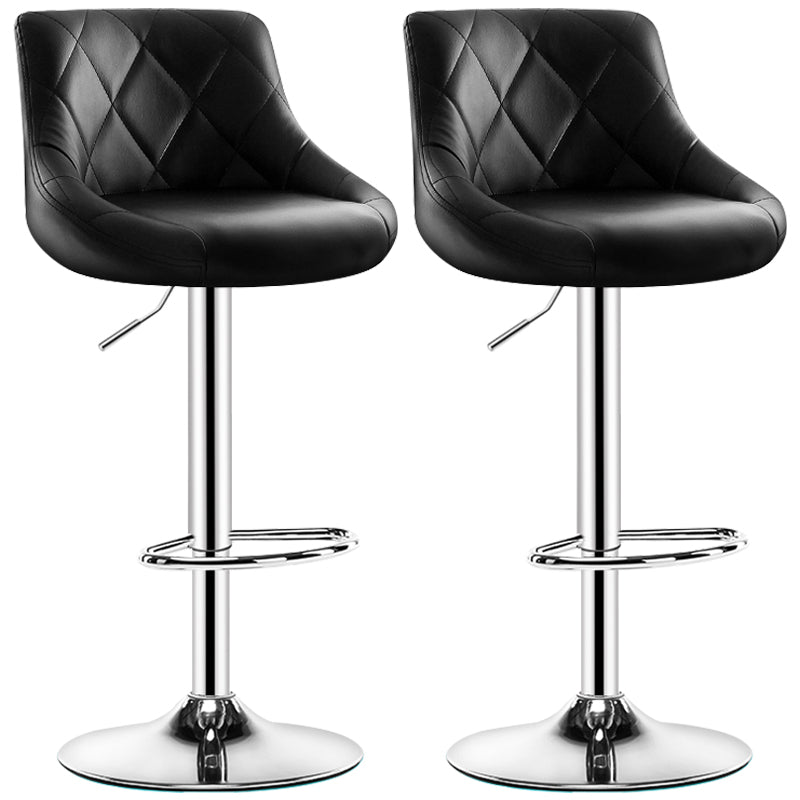 Indoor Rotating Lifting Barstool Nordic Leather Cushion Bar Stool Black Set of 2 Clearhalo 'Bar Furniture' 'Bar Stools' 'bar_stools' 'furniture_bar_stools' 'Kitchen & Dining Furniture' 'kitchen&dining_furn' 'kitchen' 'kitchen_furn' Furniture' 4182157