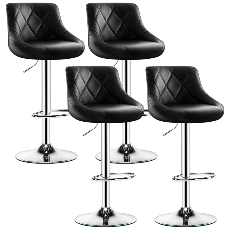 Indoor Rotating Lifting Barstool Nordic Leather Cushion Bar Stool Black Set of 4 Clearhalo 'Bar Furniture' 'Bar Stools' 'bar_stools' 'furniture_bar_stools' 'Kitchen & Dining Furniture' 'kitchen&dining_furn' 'kitchen' 'kitchen_furn' Furniture' 4182158