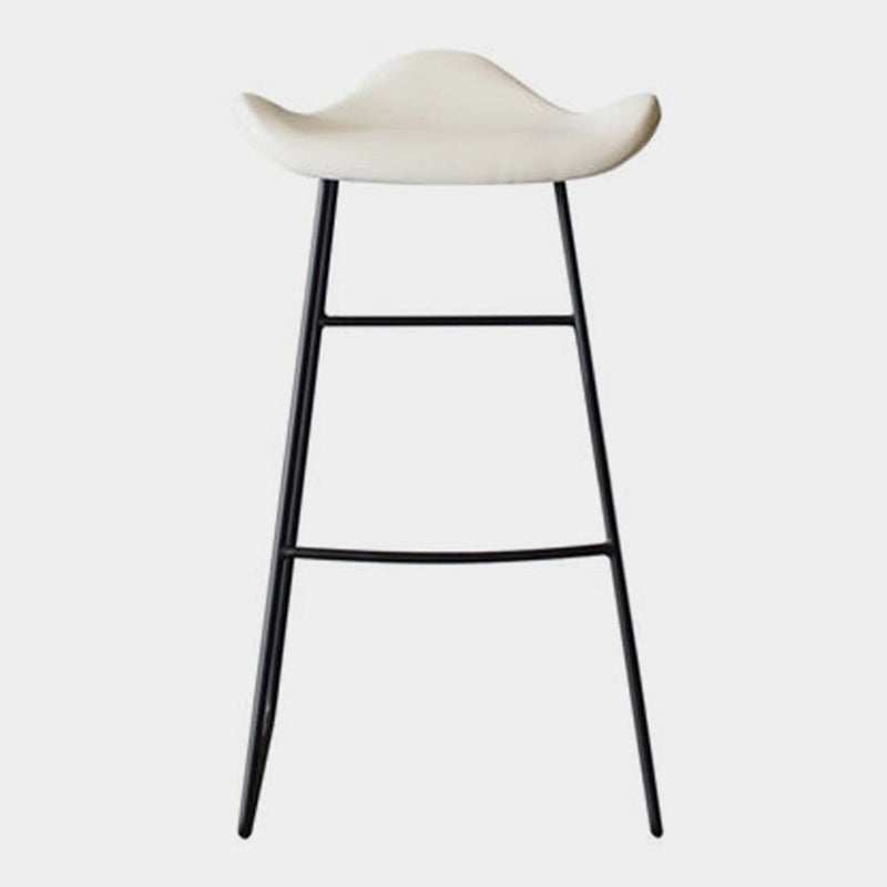 Black Iron Backless Quilted Barstool Industrial Indoor Tall Stool with Leather Seat White 1 Piece Clearhalo 'Bar Furniture' 'Bar Stools' 'bar_stools' 'furniture_bar_stools' 'Kitchen & Dining Furniture' 'kitchen&dining_furn' 'kitchen' 'kitchen_furn' Furniture' 4182164