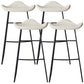 Black Iron Backless Quilted Barstool Industrial Indoor Tall Stool with Leather Seat White Set of 4 Clearhalo 'Bar Furniture' 'Bar Stools' 'bar_stools' 'furniture_bar_stools' 'Kitchen & Dining Furniture' 'kitchen&dining_furn' 'kitchen' 'kitchen_furn' Furniture' 4182167