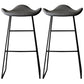 Black Iron Backless Quilted Barstool Industrial Indoor Tall Stool with Leather Seat Grey Set of 2 Clearhalo 'Bar Furniture' 'Bar Stools' 'bar_stools' 'furniture_bar_stools' 'Kitchen & Dining Furniture' 'kitchen&dining_furn' 'kitchen' 'kitchen_furn' Furniture' 4182183