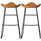 Black Iron Backless Quilted Barstool Industrial Indoor Tall Stool with Leather Seat Light Brown Set of 2 Clearhalo 'Bar Furniture' 'Bar Stools' 'bar_stools' 'furniture_bar_stools' 'Kitchen & Dining Furniture' 'kitchen&dining_furn' 'kitchen' 'kitchen_furn' Furniture' 4182186