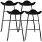 Black Iron Backless Quilted Barstool Industrial Indoor Tall Stool with Leather Seat Black Set of 4 Clearhalo 'Bar Furniture' 'Bar Stools' 'bar_stools' 'furniture_bar_stools' 'Kitchen & Dining Furniture' 'kitchen&dining_furn' 'kitchen' 'kitchen_furn' Furniture' 4182190