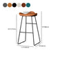 Black Iron Backless Quilted Barstool Industrial Indoor Tall Stool with Leather Seat Clearhalo 'Bar Furniture' 'Bar Stools' 'bar_stools' 'furniture_bar_stools' 'Kitchen & Dining Furniture' 'kitchen&dining_furn' 'kitchen' 'kitchen_furn' Furniture' 4182192