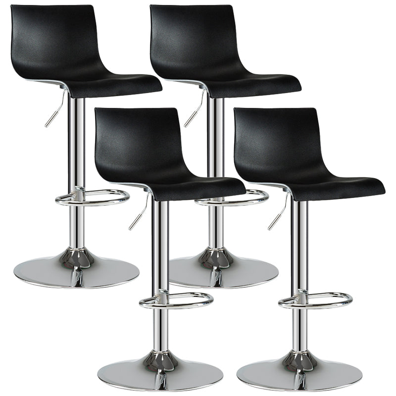 Modern Plastic Seats Barstool Rotating Lifting Metal Bar Stool for Indoor Black-Silver Set of 4 Clearhalo 'Bar Furniture' 'Bar Stools' 'bar_stools' 'furniture_bar_stools' 'Kitchen & Dining Furniture' 'kitchen&dining_furn' 'kitchen' 'kitchen_furn' Furniture' 4182203